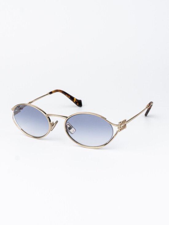 Miu Miu Women Sunglasses LOGO Pale Gold Blue Gradient Clear Oval MU52YS ZVN80O main image 8